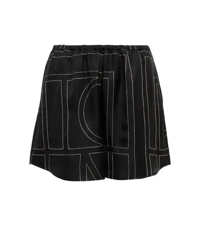 Logo silk shorts