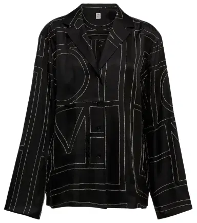 Toteme Logo-embroidered silk shirt | Thumbnail 1