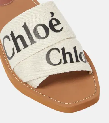 Chloé Chloé Woody canvas slides | Thumbnail 4 Chloé Chloé Woody canvas slides | Thumbnail 4