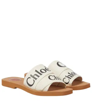 Chloé Chloé Woody canvas slides | Thumbnail 1 Chloé Chloé Woody canvas slides | Thumbnail 1