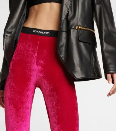Tom Ford Logo velvet leggings | Thumbnail 2