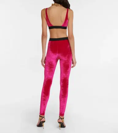 Tom Ford Logo velvet leggings | Thumbnail 3