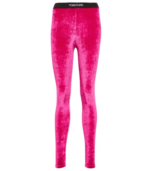 Tom Ford Logo velvet leggings
