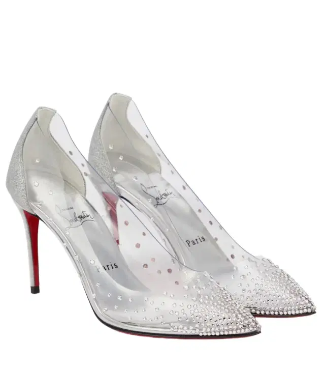 Christian Louboutin Degrastrass 85 embellished PVC pumps