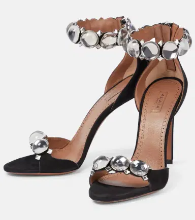 Alaïa Alaïa La Bombe 110 embellished suede sandals | Thumbnail 2