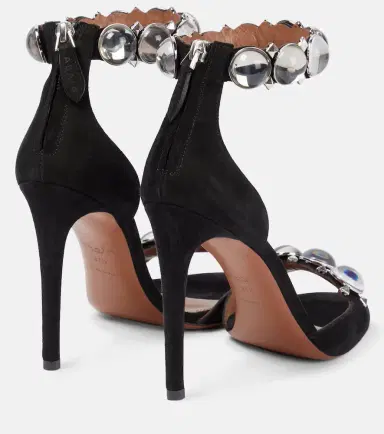 Alaïa Alaïa La Bombe 110 embellished suede sandals | Thumbnail 3