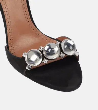 Alaïa Alaïa La Bombe 110 embellished suede sandals | Thumbnail 4
