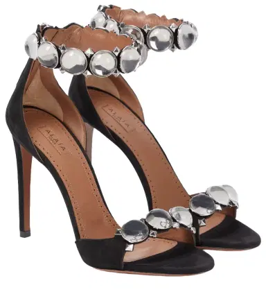 Alaïa Alaïa La Bombe 110 embellished suede sandals | Thumbnail 1