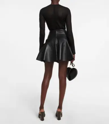 Alaïa Alaïa Leather miniskirt | Thumbnail 4