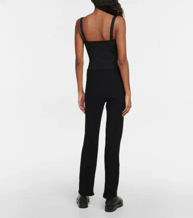 Alaïa Alaïa Ribbed-knit straight-leg pants | Thumbnail 3