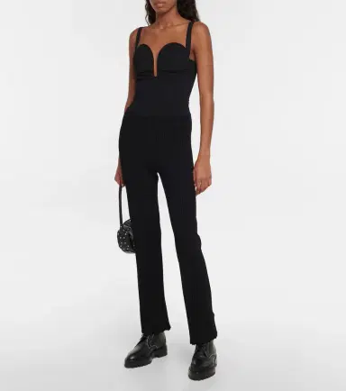 Alaïa Alaïa Ribbed-knit straight-leg pants | Thumbnail 4