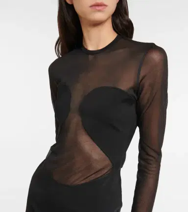 Alaïa Alaïa Semi-sheer paneled minidress | Thumbnail 4