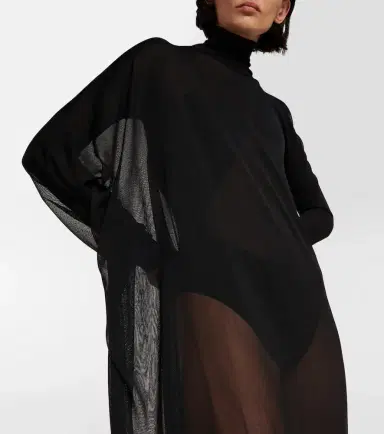 Alaïa Alaïa Sheer high-neck maxi dress | Thumbnail 4