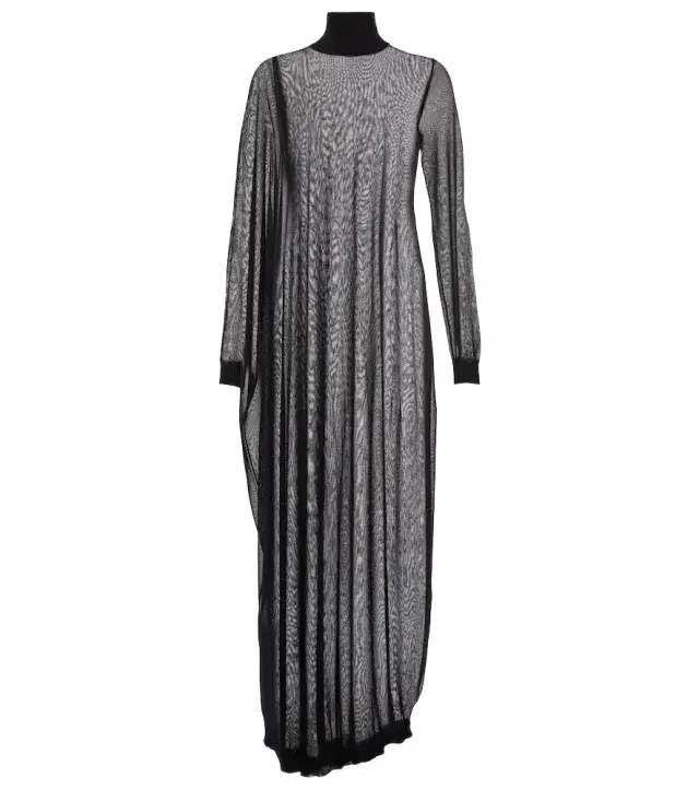 Alaïa Sheer high-neck maxi dress