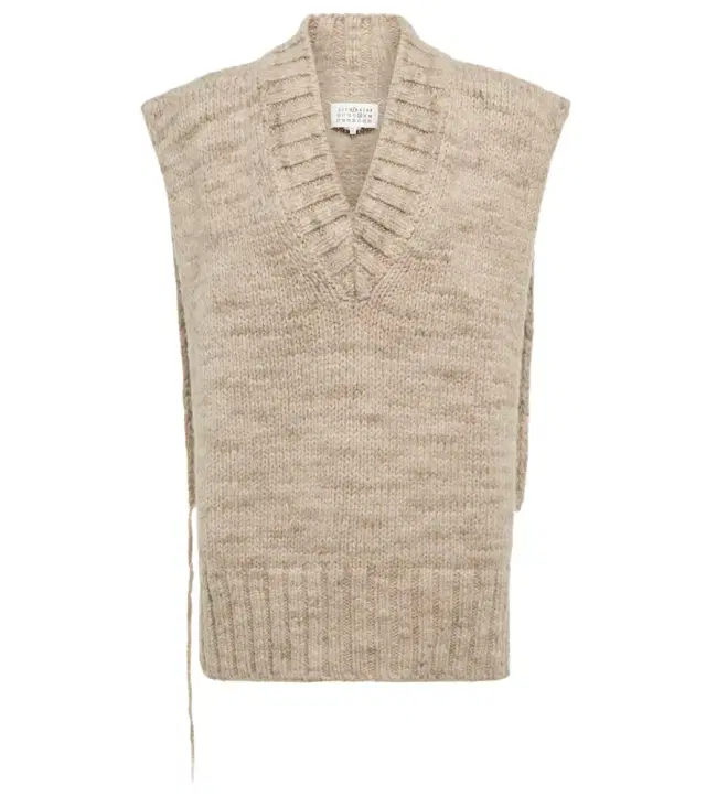 Maison Margiela Alpaca, cotton, and wool sweater vest
