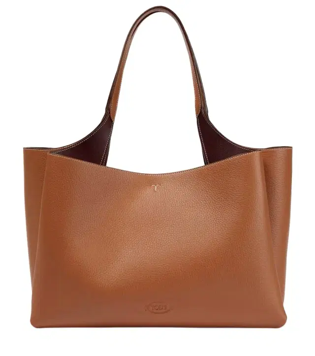 Medium leather tote bag