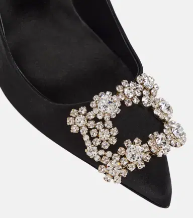 Roger Vivier Flower Strass satin pumps | Thumbnail 3