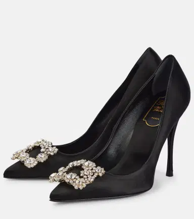 Roger Vivier Flower Strass satin pumps | Thumbnail 4