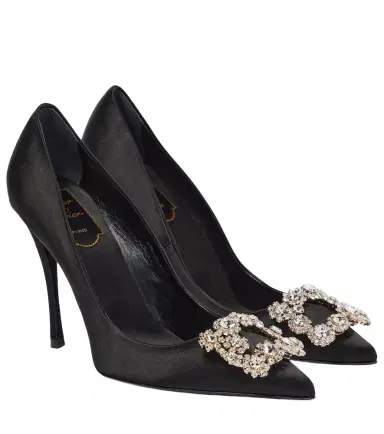 Roger Vivier Flower Strass satin pumps | Thumbnail 1