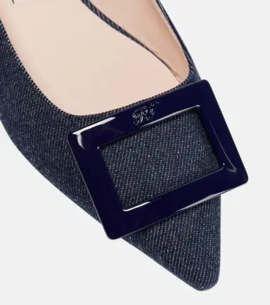 Roger Vivier Gommettine Ball denim ballet flats | Thumbnail 3