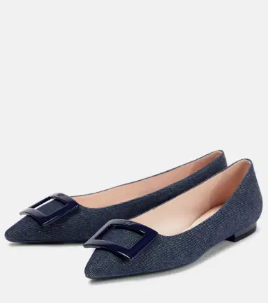 Roger Vivier Gommettine Ball denim ballet flats | Thumbnail 4