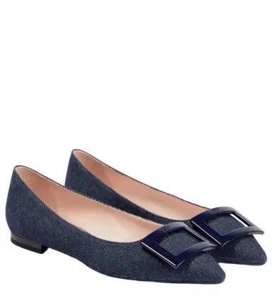 Roger Vivier Gommettine Ball denim ballet flats | Thumbnail 1