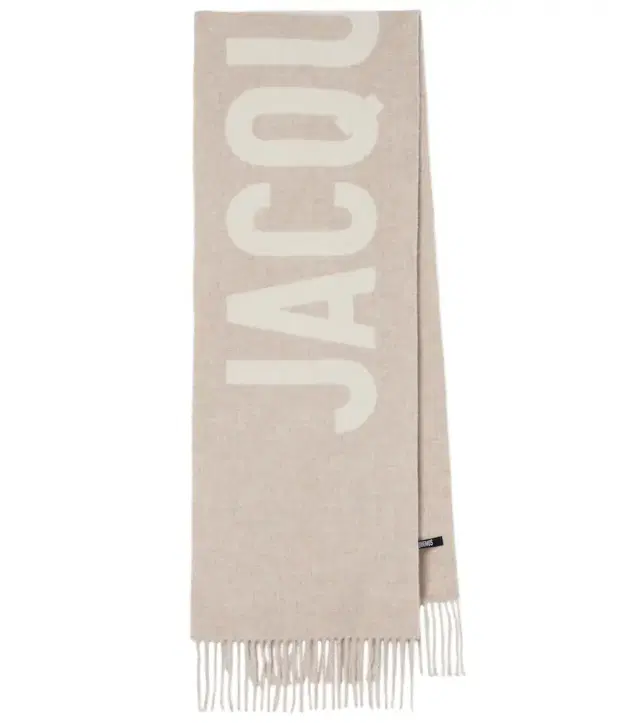 Logo jacquard virgin wool scarf