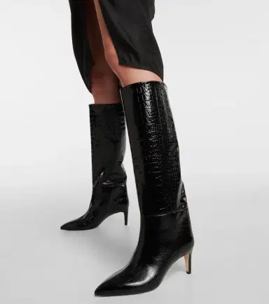 Paris Texas Croc-effect leather knee-high boots | Thumbnail 2