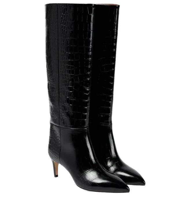 Paris Texas Croc-effect leather knee-high boots