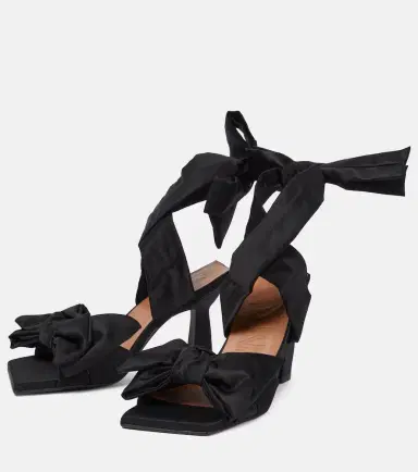 Ganni Bow-trimmed lace-up sandals | Thumbnail 4