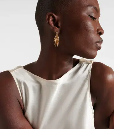 Ileana Makri Grass Sunshine Drop 18kt gold earrings with diamonds | Thumbnail 3 Ileana Makri Grass Sunshine Drop 18kt gold earrings with diamonds | Thumbnail 3