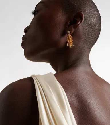 Ileana Makri Grass Sunshine Drop 18kt gold earrings with diamonds | Thumbnail 4 Ileana Makri Grass Sunshine Drop 18kt gold earrings with diamonds | Thumbnail 4