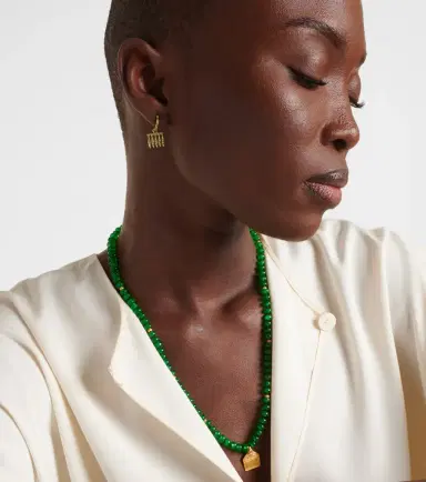 Ileana Makri 18kt gold earrings with tsavorites | Thumbnail 3