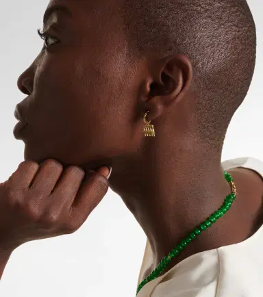 Ileana Makri 18kt gold earrings with tsavorites | Thumbnail 4