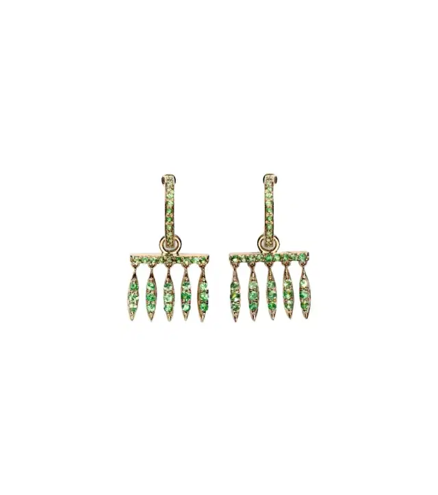 Ileana Makri 18kt gold earrings with tsavorites