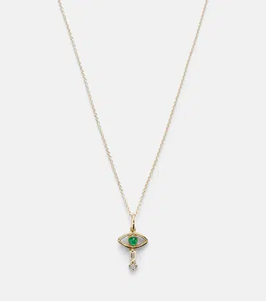 Ileana Makri 18kt gold necklace with emerald and diamonds | Thumbnail 2 Ileana Makri 18kt gold necklace with emerald and diamonds | Thumbnail 2