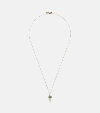 Ileana Makri 18kt gold necklace with emerald and diamonds | Thumbnail 1 Ileana Makri 18kt gold necklace with emerald and diamonds | Thumbnail 1