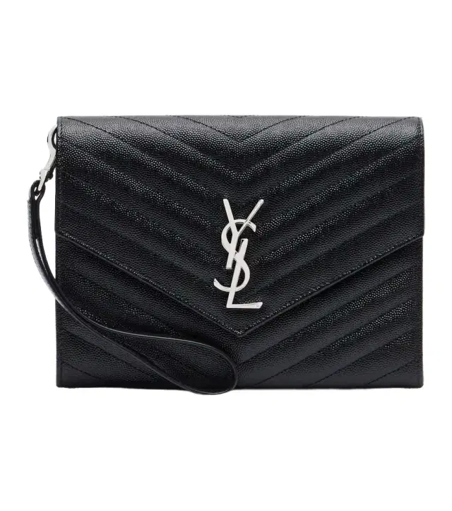 Saint Laurent Cassandre leather clutch