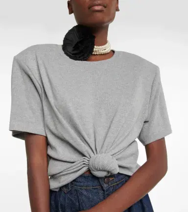 Magda Butrym Cropped cotton-blend T-shirt | Thumbnail 3