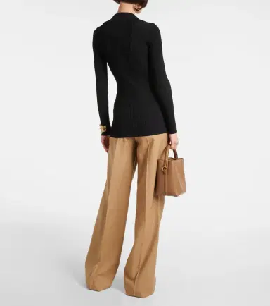 Saint Laurent Ribbed-knit polo sweater | Thumbnail 4