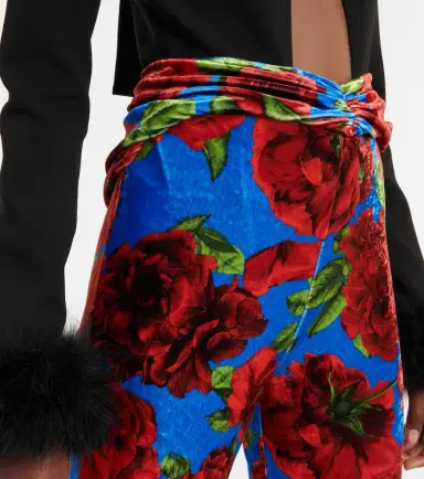 Magda Butrym Floral velvet leggings | Thumbnail 2