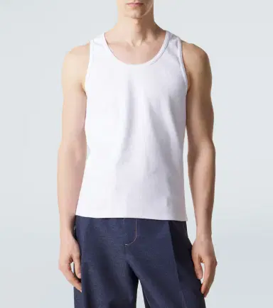Bottega Veneta Ribbed-knit cotton-blend tank top | Thumbnail 4