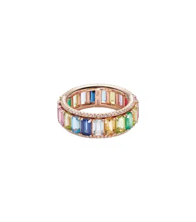 Shay Jewelry Rainbow Pavé Border Eternity 18kt gold ring with diamonds and gemstones | Thumbnail 1