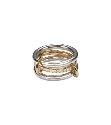 Spinelli Kilcollin Libra sterling silver and 18kt gold ring with diamonds | Thumbnail 1 Spinelli Kilcollin Libra sterling silver and 18kt gold ring with diamonds | Thumbnail 1