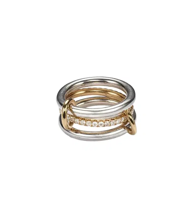 Spinelli Kilcollin Libra sterling silver and 18kt gold ring with diamonds