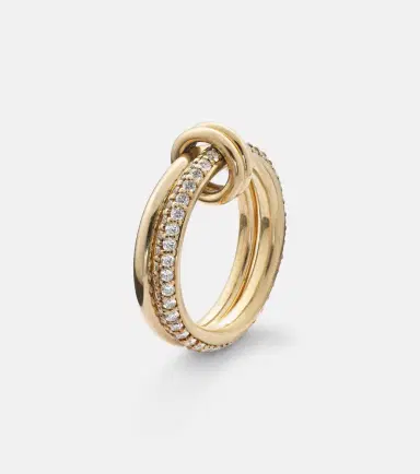 Spinelli Kilcollin Virgo 18kt gold linked rings with white diamonds | Thumbnail 3 Spinelli Kilcollin Virgo 18kt gold linked rings with white diamonds | Thumbnail 3