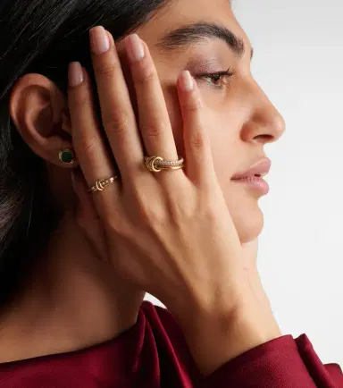 Spinelli Kilcollin Virgo 18kt gold linked rings with white diamonds | Thumbnail 4 Spinelli Kilcollin Virgo 18kt gold linked rings with white diamonds | Thumbnail 4