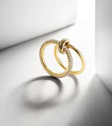 Spinelli Kilcollin Virgo 18kt gold linked rings with white diamonds | Thumbnail 5 Spinelli Kilcollin Virgo 18kt gold linked rings with white diamonds | Thumbnail 5