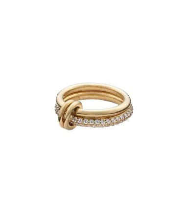 Spinelli Kilcollin Virgo 18kt gold linked rings with white diamonds | Thumbnail 1 Spinelli Kilcollin Virgo 18kt gold linked rings with white diamonds | Thumbnail 1