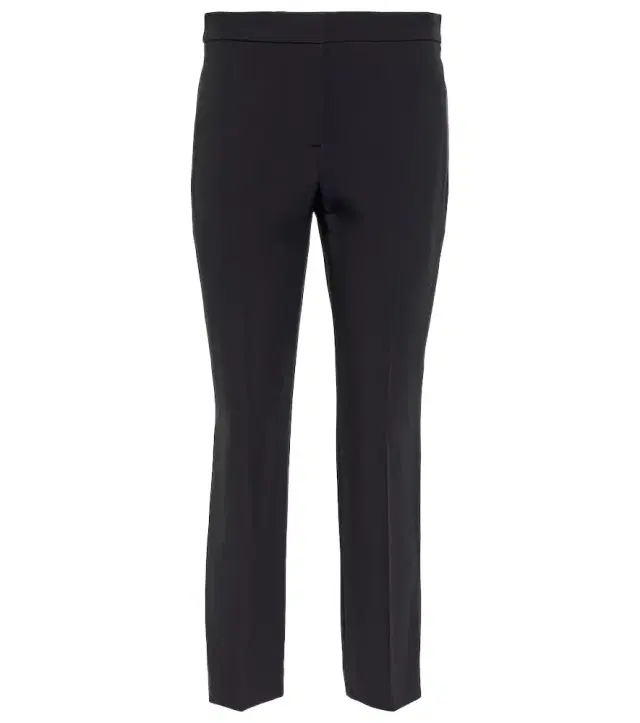 Mid-rise slim crêpe pants